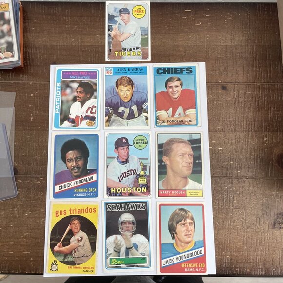Vintage Sports Cards Random Lot Of 10 1950’s 60’s 70’s - Picture 1 of 12